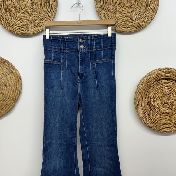 Free People We The Free Stretch High Rise Wide Leg Jayde Flare Jeans 27 Boho - Picture 4 of 6